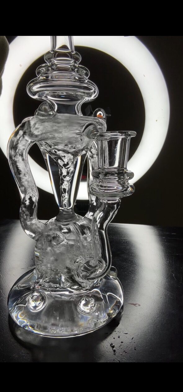 Beautifully crafted glass with smooth lines and intricate patterns.